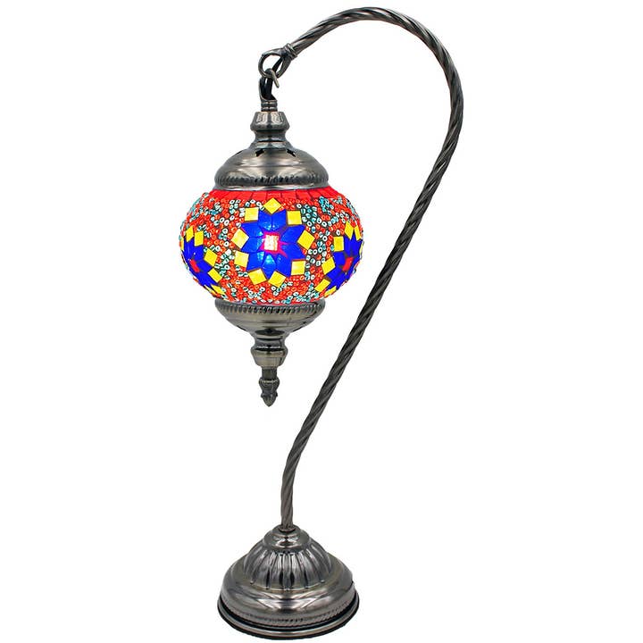 SILVERFEVER Mosaic Lamp Swan Neck Lantern Flowers for wholesale by Silver Fever