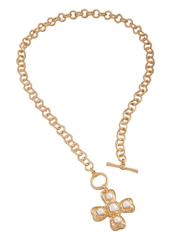 Pearl Cross Necklace for wholesale by Embellish Your Life