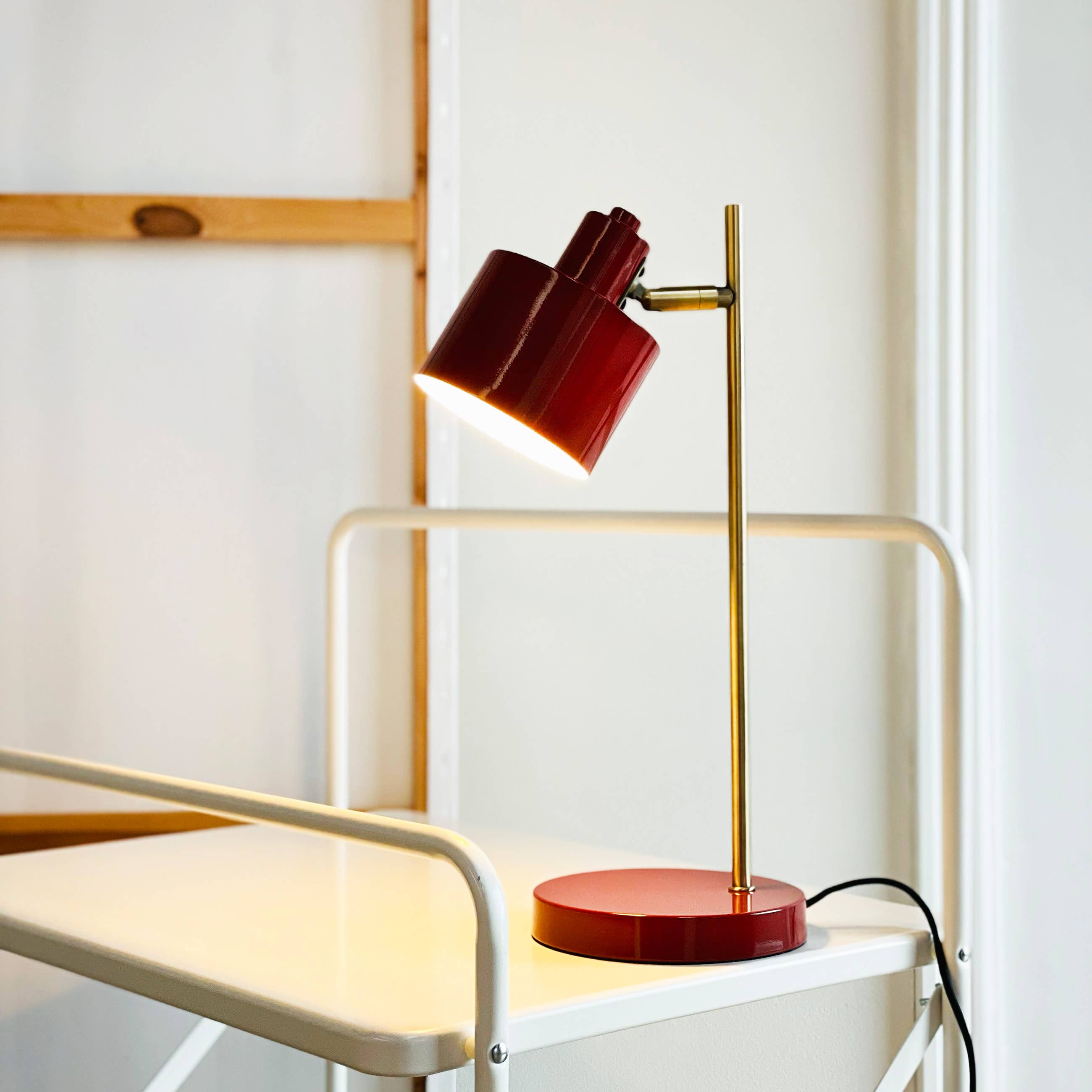 Dyberg Larsen - Wholesale Accent/Desk Lamp - Ocean Dark Red/ Brass Table Lamp5
