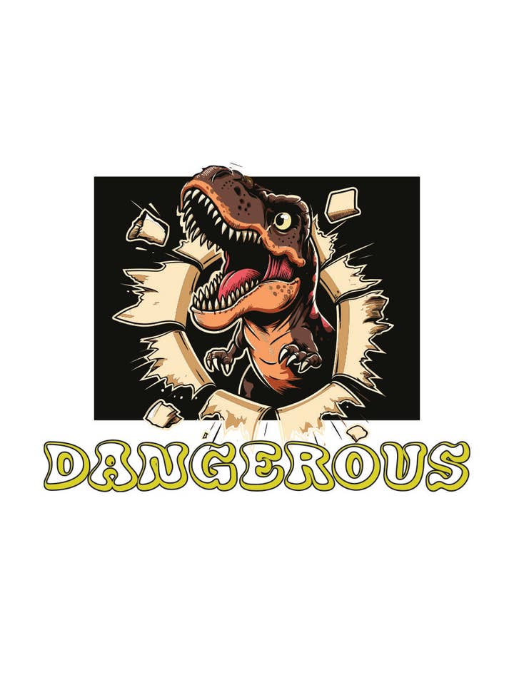 KNOCK ON THE STYLE - Vendita all'ingrosso Maglietta serigrafata - Bambini - L1017 - T-shirt con grafica DANGEROUS3