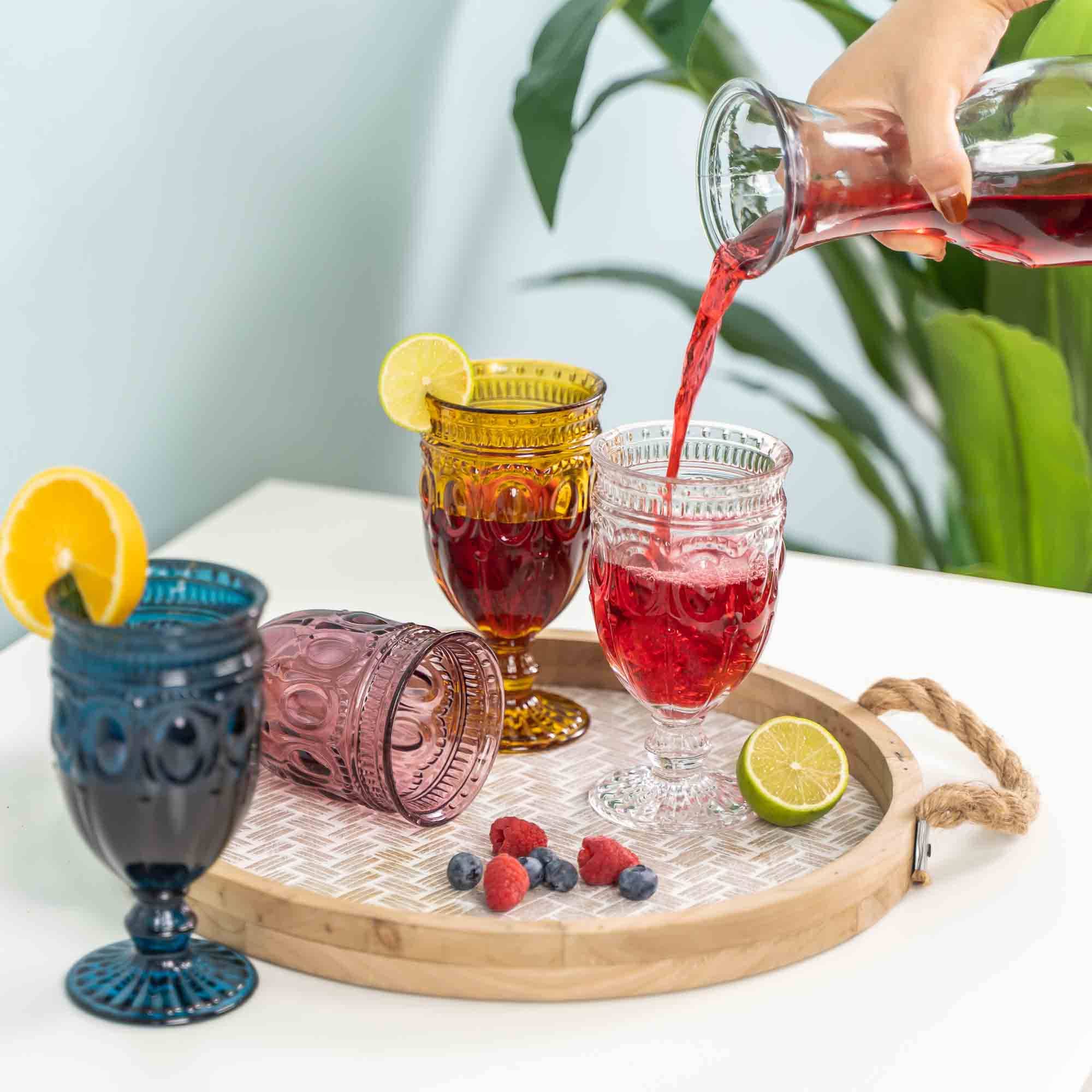 Marine Gobelet en verre gaufré 6½ » 10oz 6pc/boîte - Bleu marine en vente sur Faire4