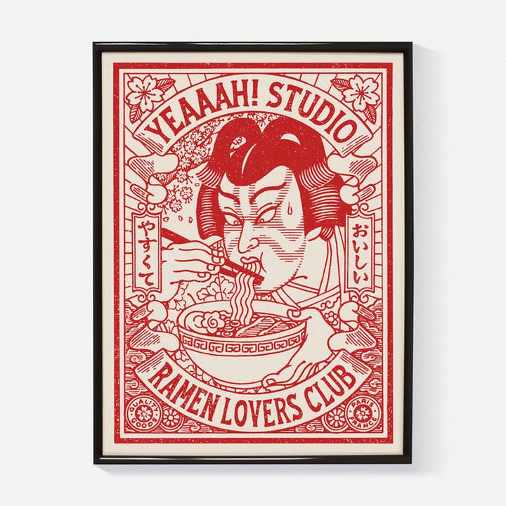 Yeaaah! Studio - Vente Affiche d'art - Affiche "Ramen Lovers Club" (Format 30x40cm)
