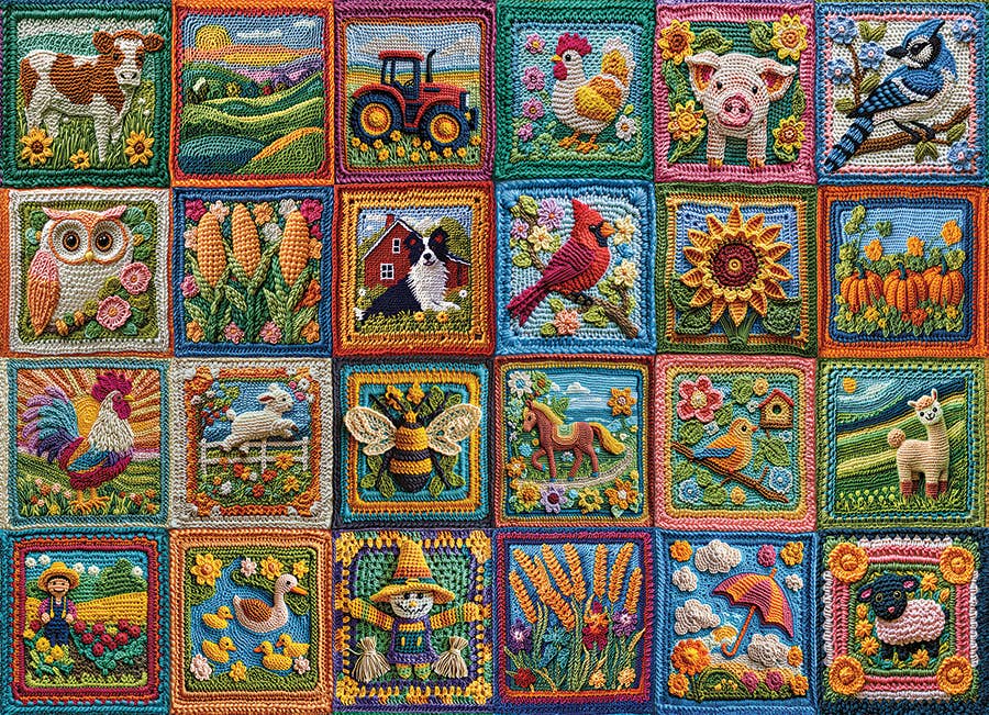 Outset Games and Cobble Hill Puzzles - Wholesale Puzzle - Adult - Country Life Crochet 1000pc puzzle1