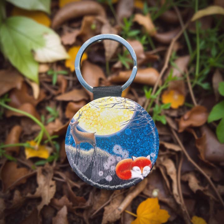 By Jo Crafts – wholesale Keychain – Unisex – 25/187-KR - Moonlight Animal Faux Leather Keyring5