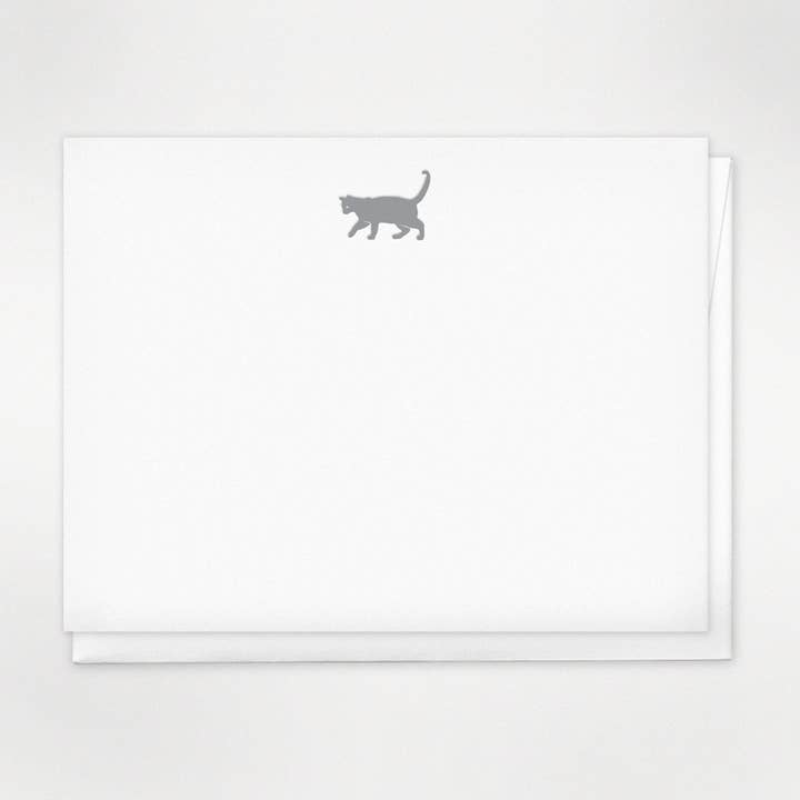 Cat - Set di note in scatola con stampa tipografica per la vendita all'ingrosso da parte di Huckleberry Letterpress