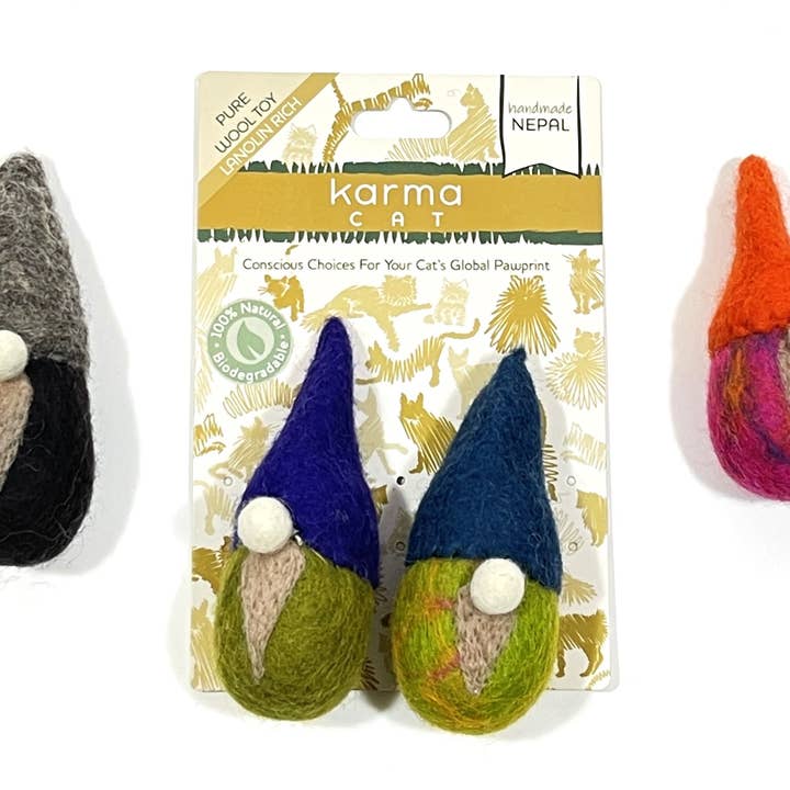 Cat Toy, Pack 2, Gnomes for wholesale by Karma Cat Inc.