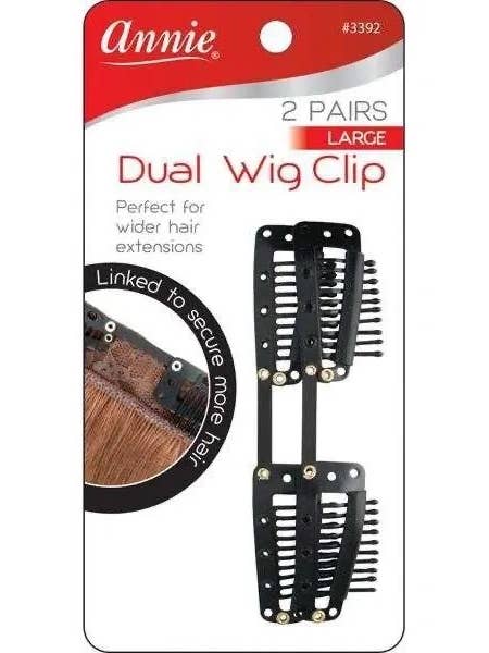 Clip per parrucca doppia Annie, grande, due paia per la vendita all'ingrosso da parte di Hair Konection Corporation