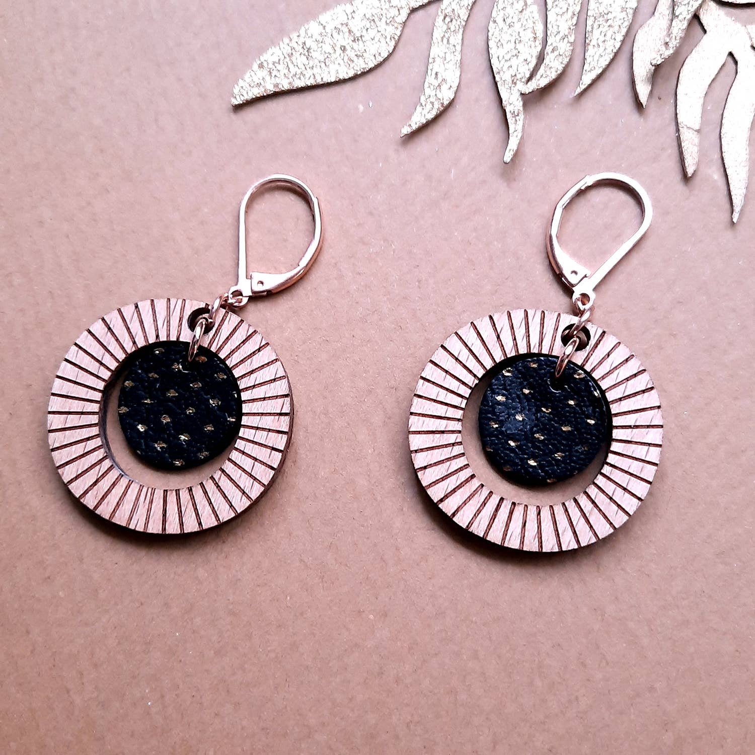Ni une ni deux - Wholesale Dangle Earrings - Boucles d'oreilles rondes BULLE Olive1