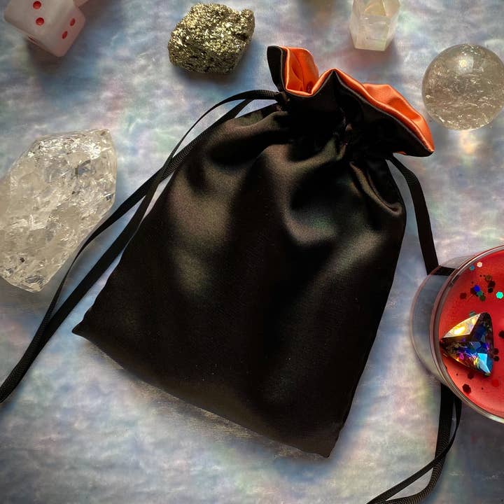 Satijnen tas - Zwart/koraal voor wholesale door Shadowplay Collective