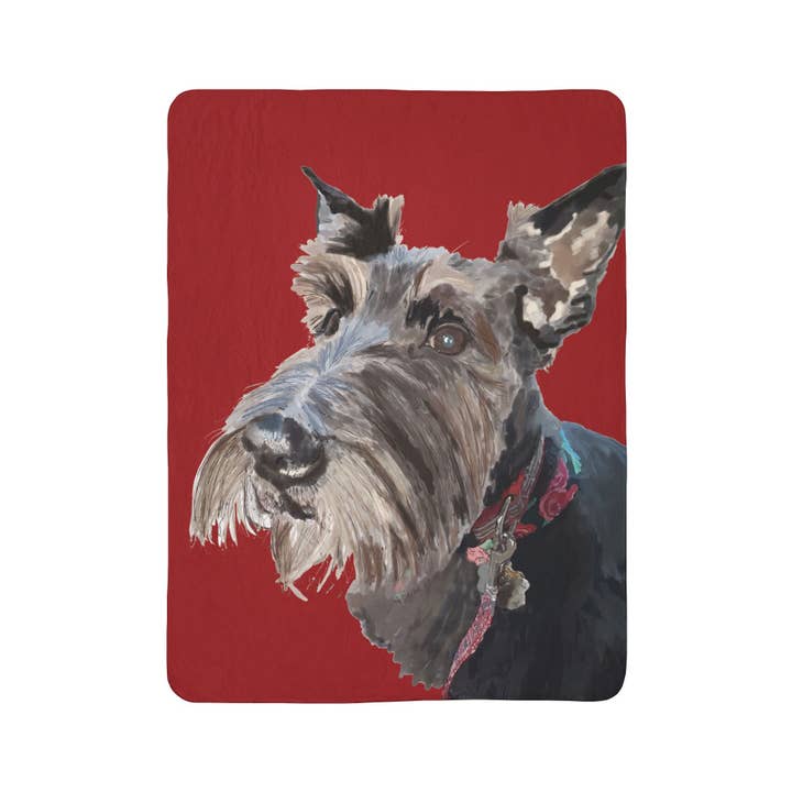 Blue Cava - Wholesale Throw Blanket - Cozy Scottish Terrier Dog Lover Fleece Sherpa Blanket | Pet Gift, Home Decor1