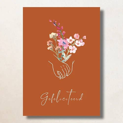 Congratulations flowers/A6/Card for wholesale by Bijzondere Kaartjes