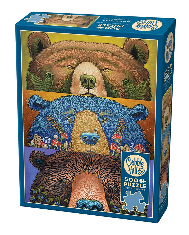Outset Games and Cobble Hill Puzzles - Wholesale Puzzle - Adult - Bear Eyes: Harvest – 500-Piece Puzzle by Amanda Rose Warren
