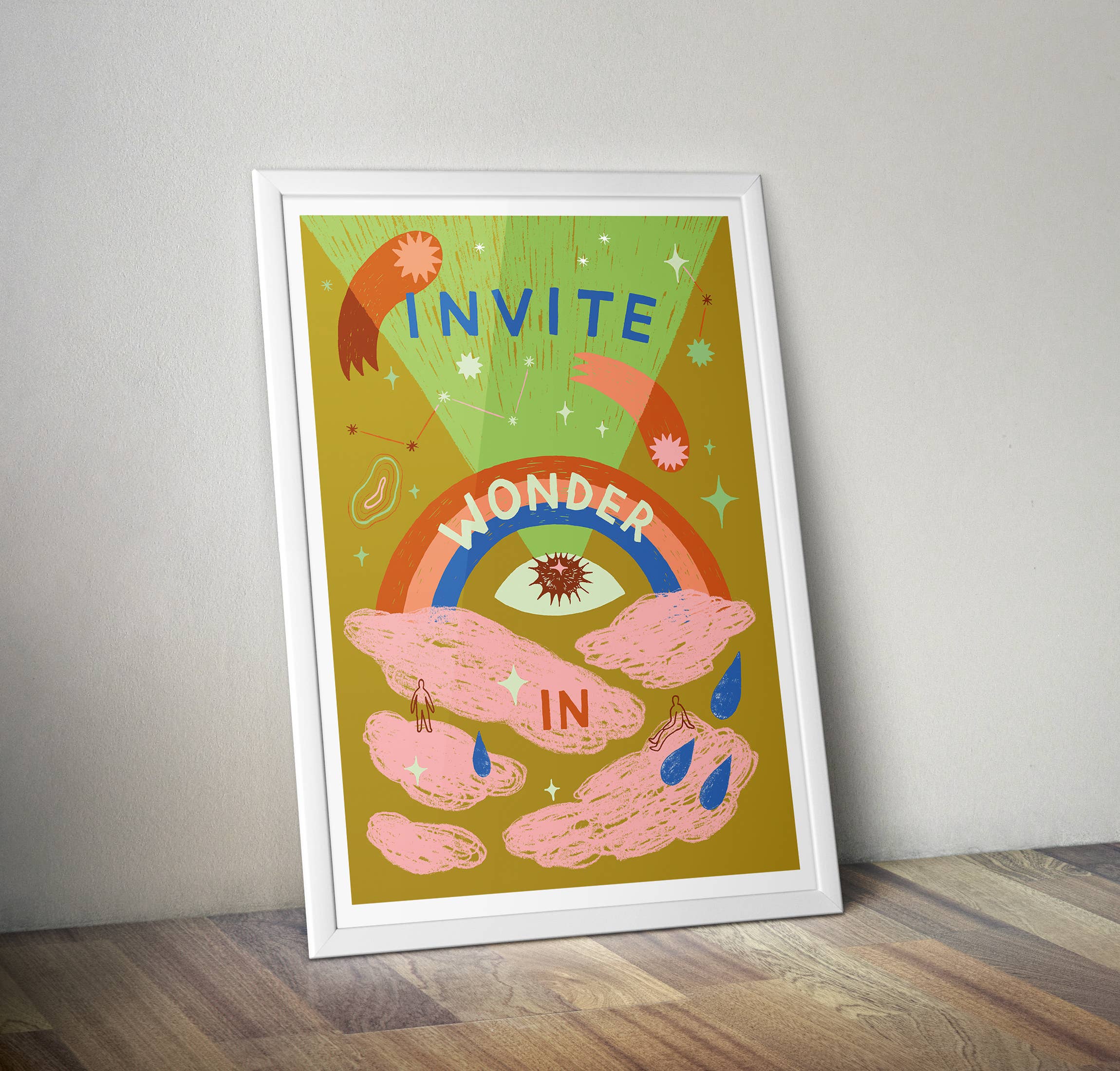 Lucy Scott Illustration – Großhandel Kunstdruck – Invite Wonder In Art Print, Mindful Positive Dreamy Wandkunst