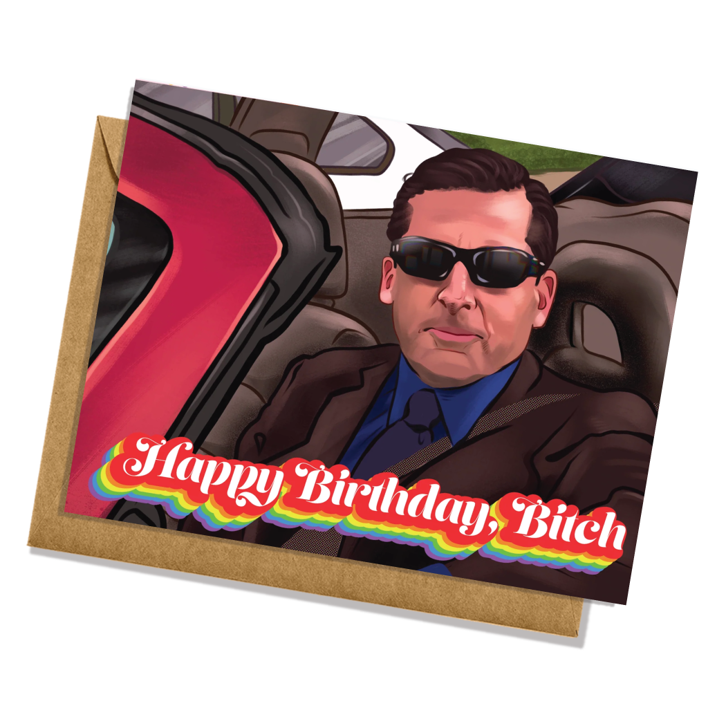 Lucky Mfg. Co. - Vendita all'ingrosso Biglietti di auguri - Biglietto di auguri di compleanno «Happy Birthday Bitch» The Office (USA) — Michael Scott0