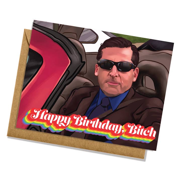 Lucky Mfg. Co. - Vendita all'ingrosso Biglietti di auguri - Biglietto di auguri di compleanno «Happy Birthday Bitch» The Office (USA) — Michael Scott