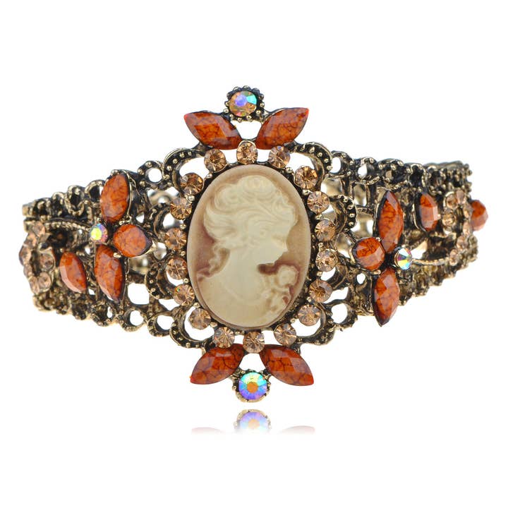 AK Brand - Wholesale Cuff Bracelet - Vintage Purple Victorian Cameo Lady Queen Princess Cuff5