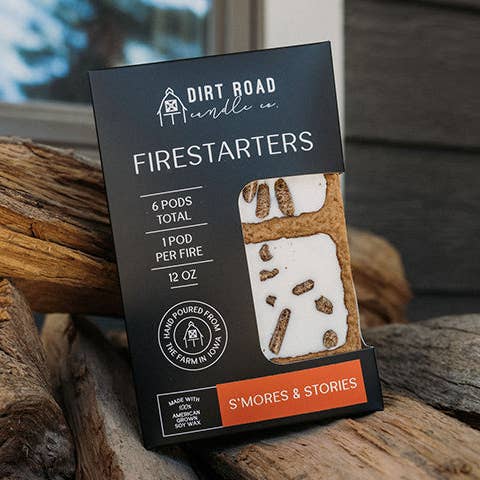 S’mores & Stories Fire Starters for wholesale by Dirt Road Candle Co