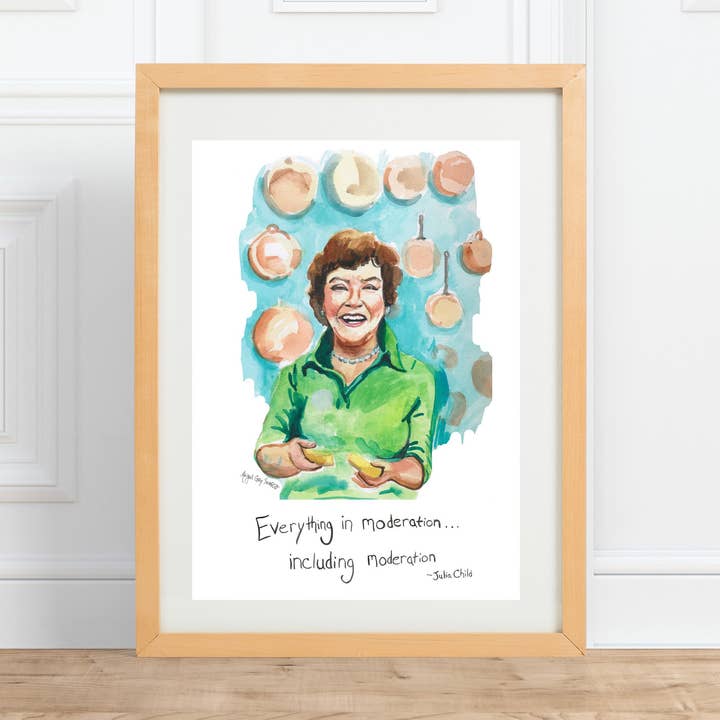 Julia Enfant, portrait et citation inspirante pour la vente par Gray Day Studio