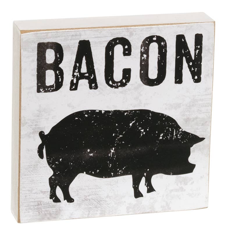 The Hearthside Collection - Vendita all'ingrosso Cartelli - Blocchi quadrati a forma di pancetta, uova, latte, 3 pezzi assortiti2