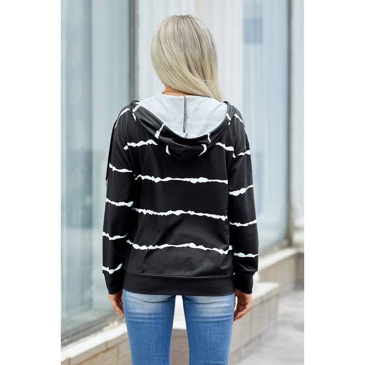 Supreme Fashion - Wholesale Hoodie - Women's - Zipper Strip Long Sleeves Loose Hoodie