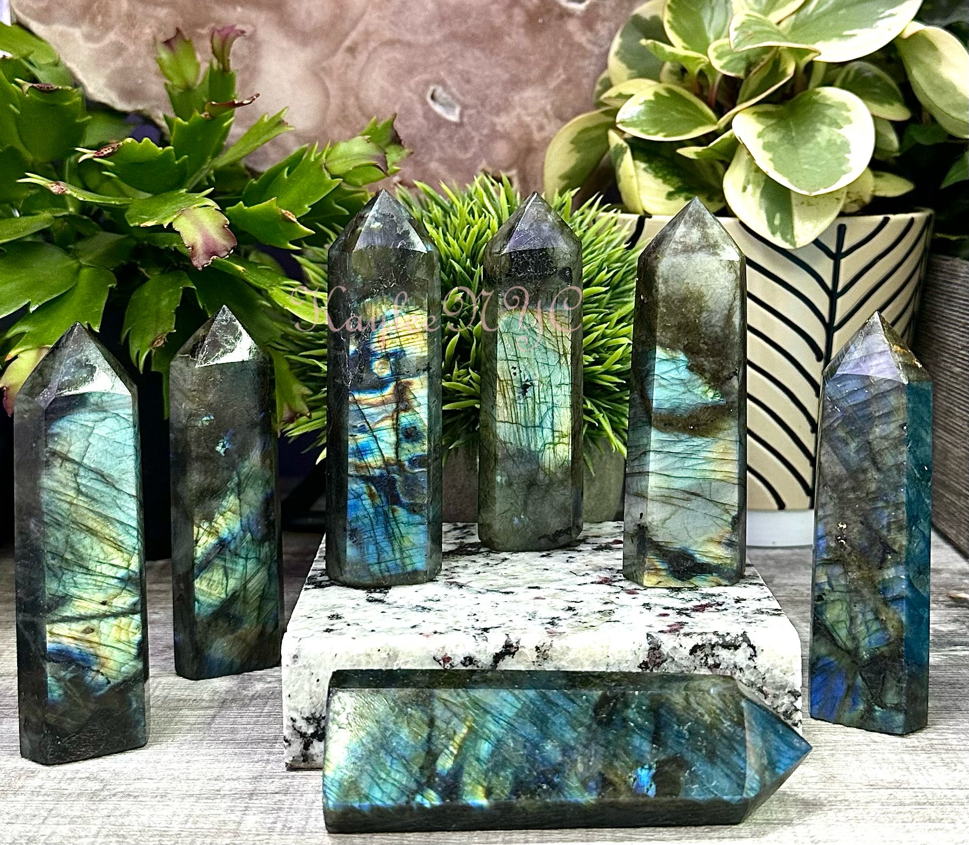 KayleeNYC - Wholesale Spiritual Stone/Crystal - Wholesale Lot 2 lb Natural Labradorite Obelisk Point Crystea1