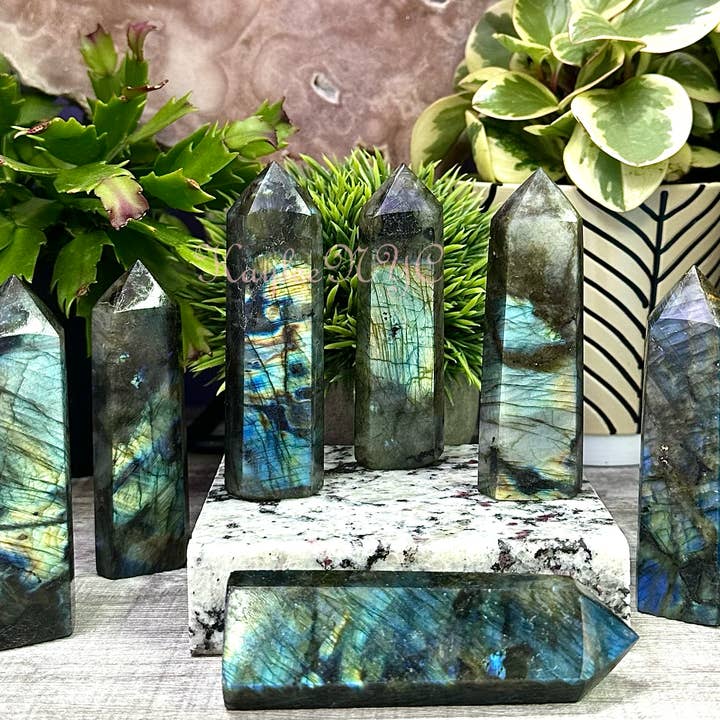 KayleeNYC - Wholesale Spiritual Stone/Crystal - Wholesale Lot 2 lb Natural Labradorite Obelisk Point Crystea1