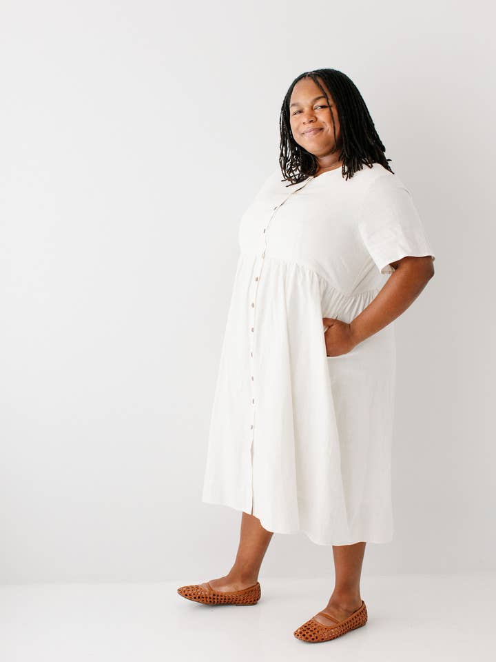 The Main Street Exchange - Wholesale Dress - Women's - 'Adeline' Button Down A-Line Midi Dress16