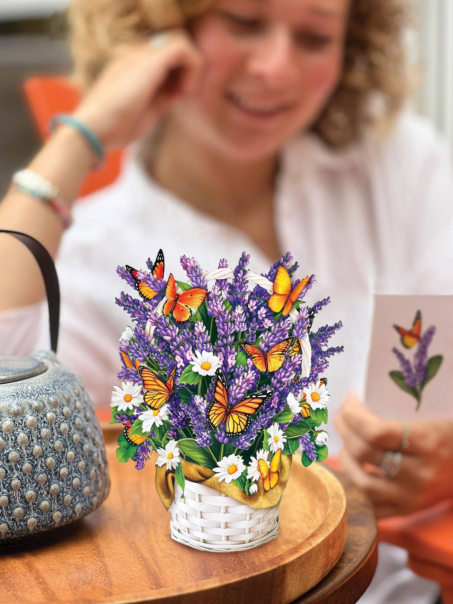 FreshCut Paper LLC - Wholesale Everyday Greeting Card - Mini Lavender & Butterflies (10 Pop-up Greeting Cards)