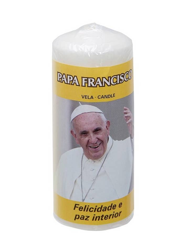 Pillar Candle 4.8x12cm Pope Francis for wholesale by AUM Fragrances