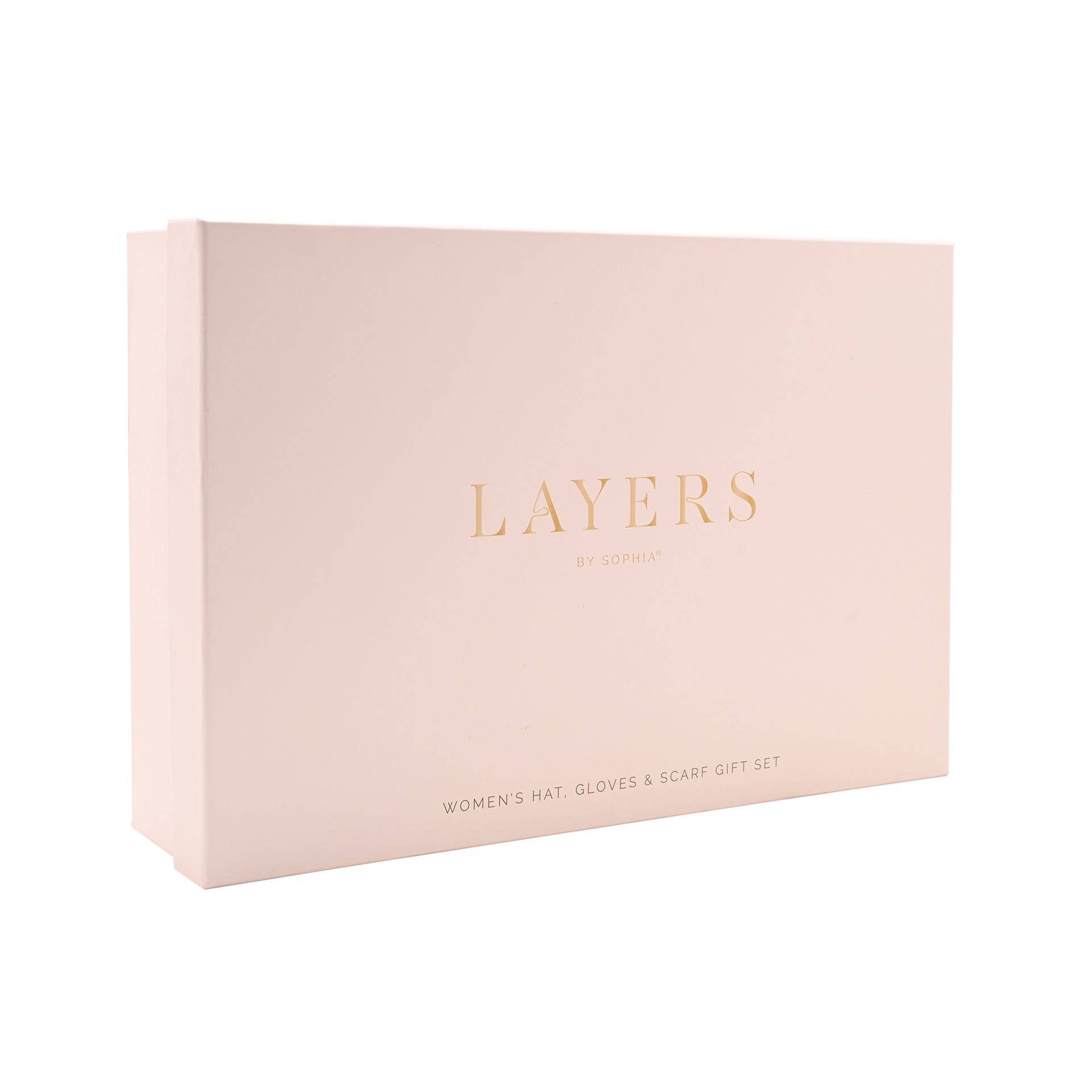 WIDDOP and Co. - Wholesale Socks - Unisex - Sophia Layers Cosy Knit Hat Glove & Scarf Gift Set - Nude11