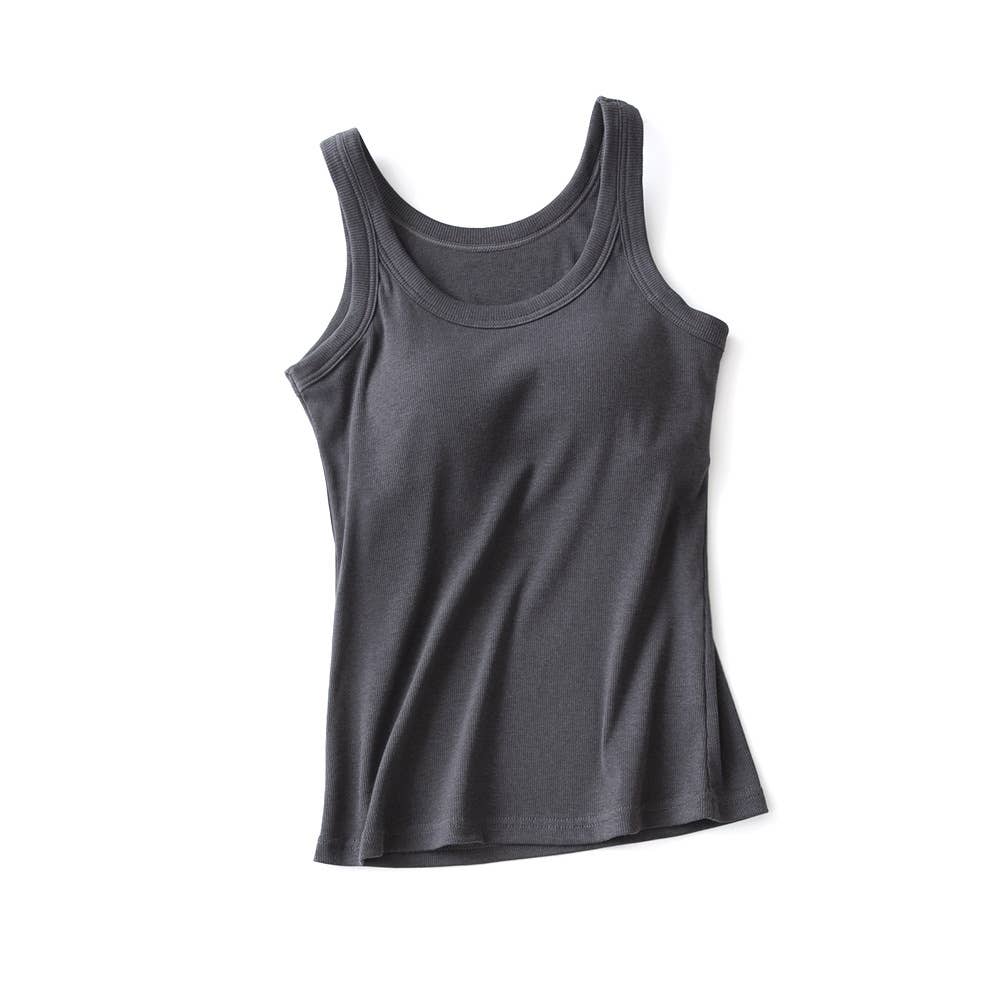 Rosa Clothing - Wholesale Tank Top - Women's - Essential basic rib tank top with built in bra in 13 colors1