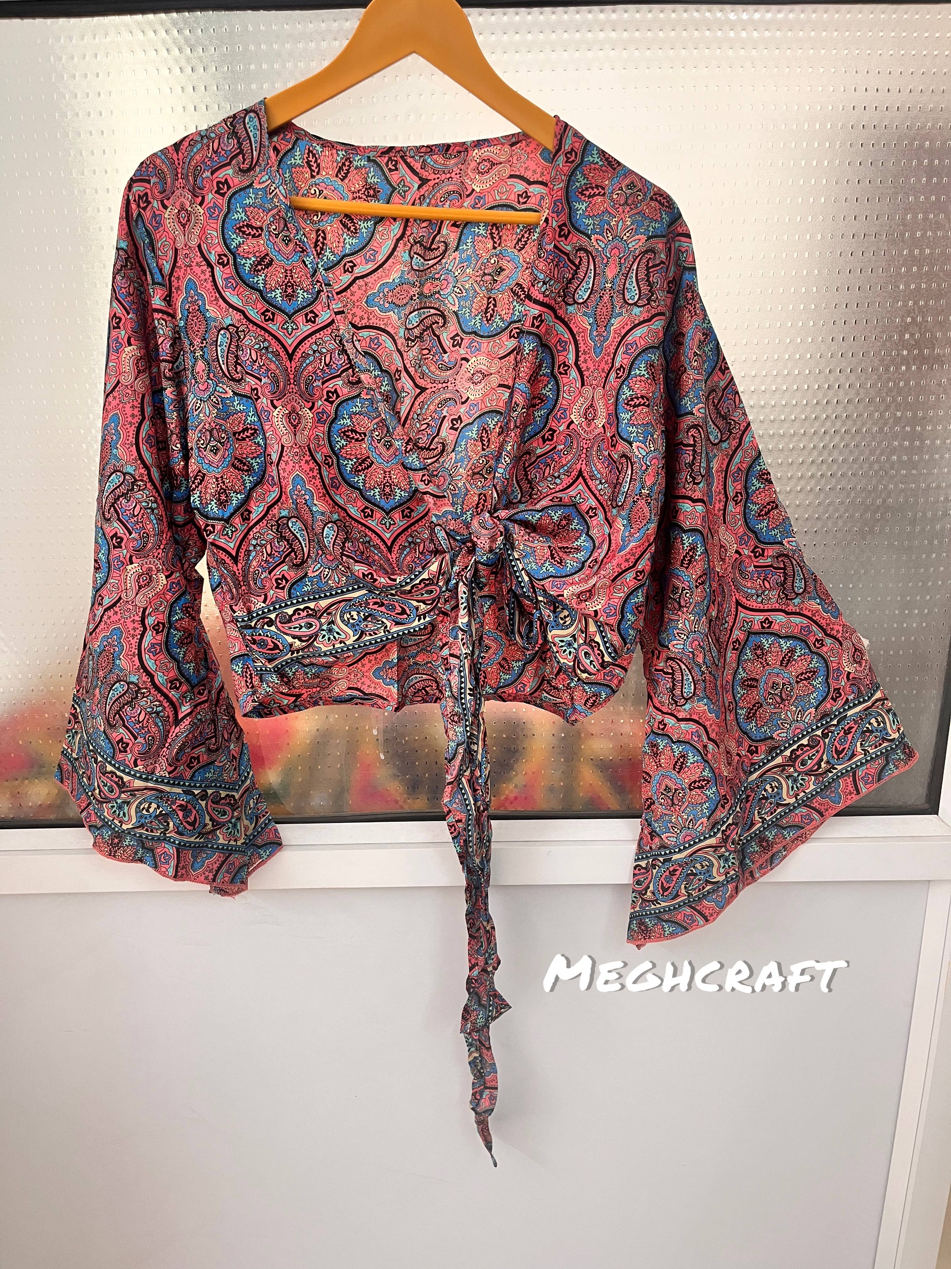 Meghcraft – Engroshandel Bluse - Dame – Silketop med klokkeærmer og bindebånd14