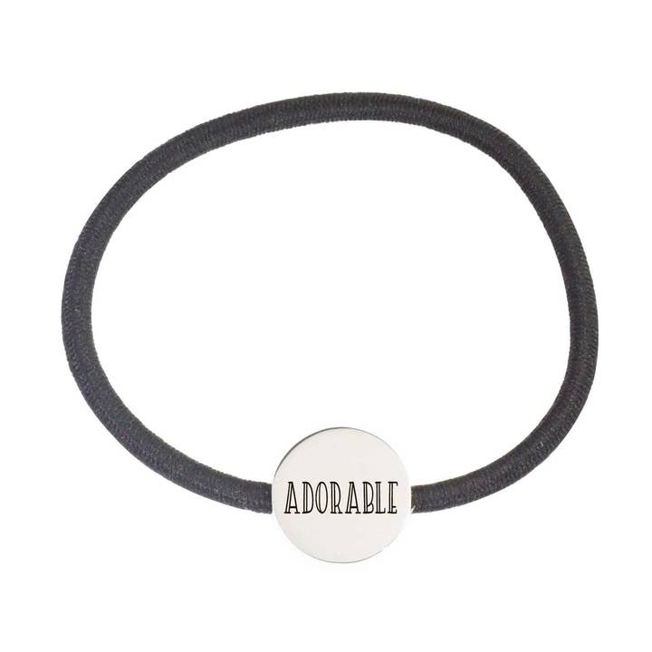Round Hybrid Inspirational Hair Tie Bracelet By Pink Box for wholesale by Pink Box