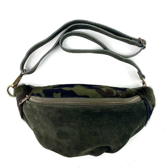 MILANO AMOUR – wholesale Midjeväska - Dam – Midjeväska Basiko i mocka med pony-mönster0