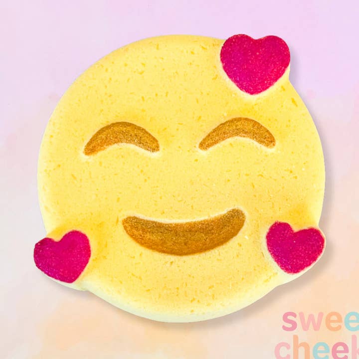 Affection Emoji Bath Bomb for wholesale by SweetCheeks Bath Treats