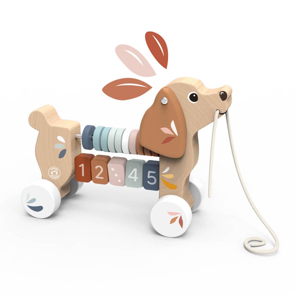 BTL Diffusion UK LTD – wholesale Wood toy – Child – Speedy Monkey Puppy pull along1