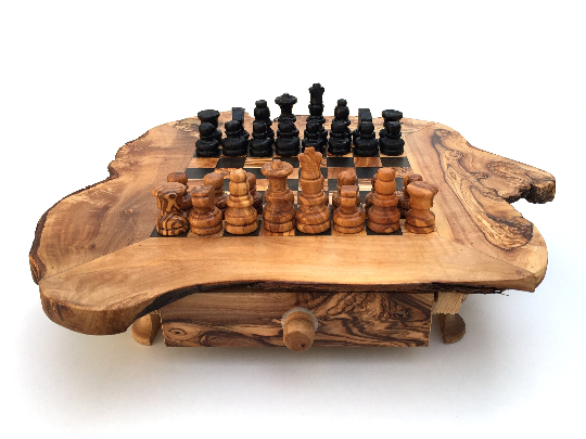 medina mood - Vente Jeux de société - Ensemble d'échecs taille M fabriqué à la main en bois d'olivier 3