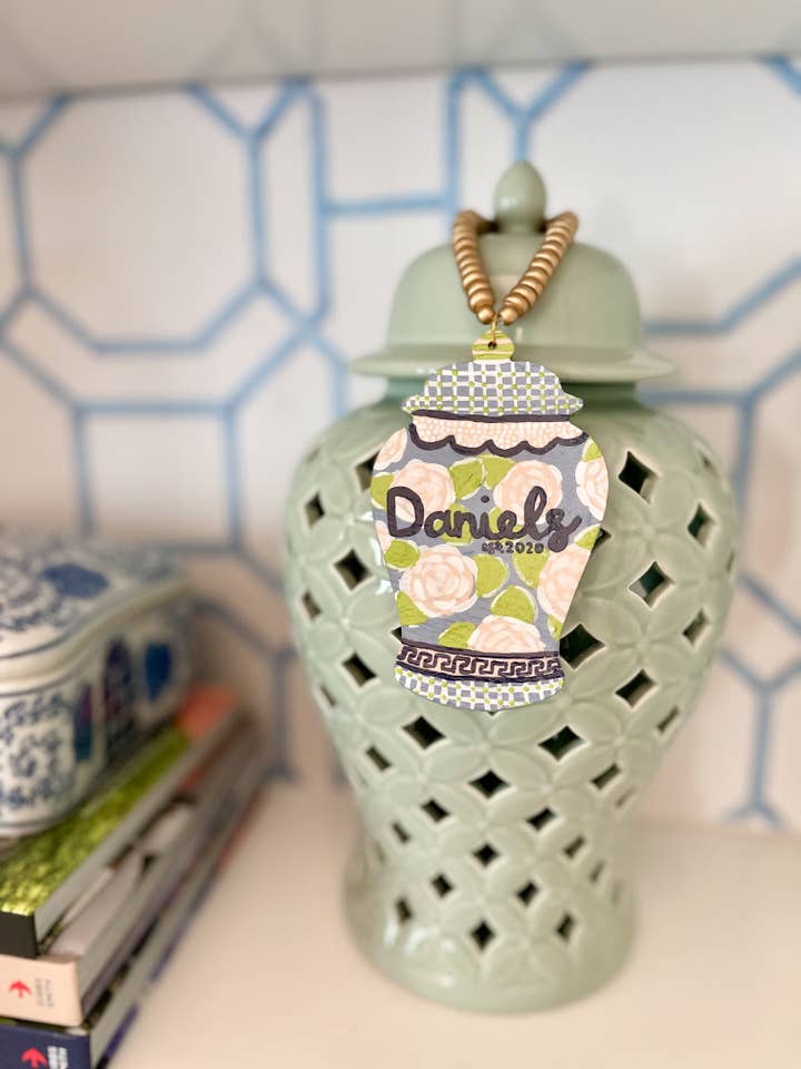 bocal en gingembre personnalisé étiquette millie bling pour la vente par millie b & co