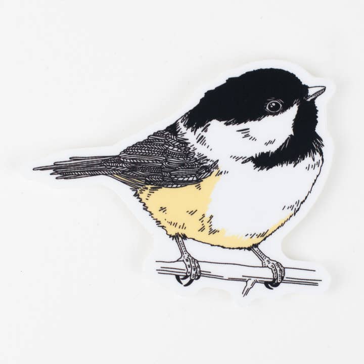 Sticker: Chickadee for wholesale by Porchlight Press Letterpress