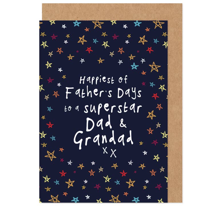 Superster Vaderdagkaart - Papa & Opa, Papa & Grootvader voor wholesale door Bow & Bell