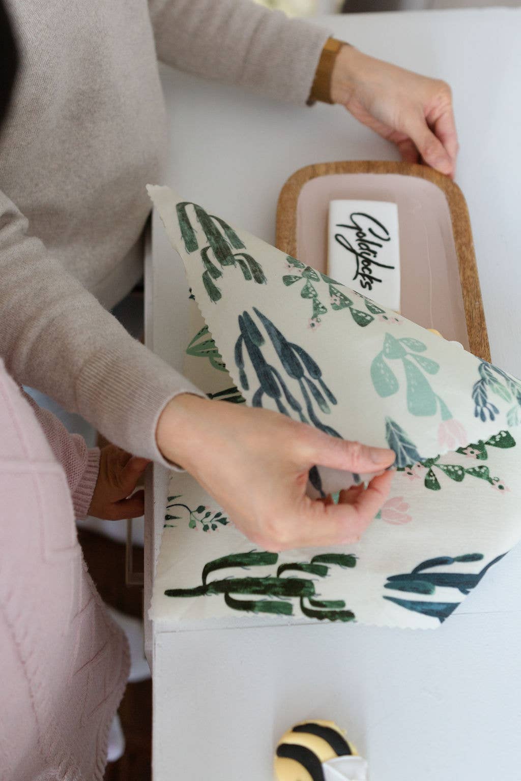 Goldilocks Goods - Wholesale Food Storage Wrap/Bag - Reusable Beeswax Food Wraps: Cacti Set of 32