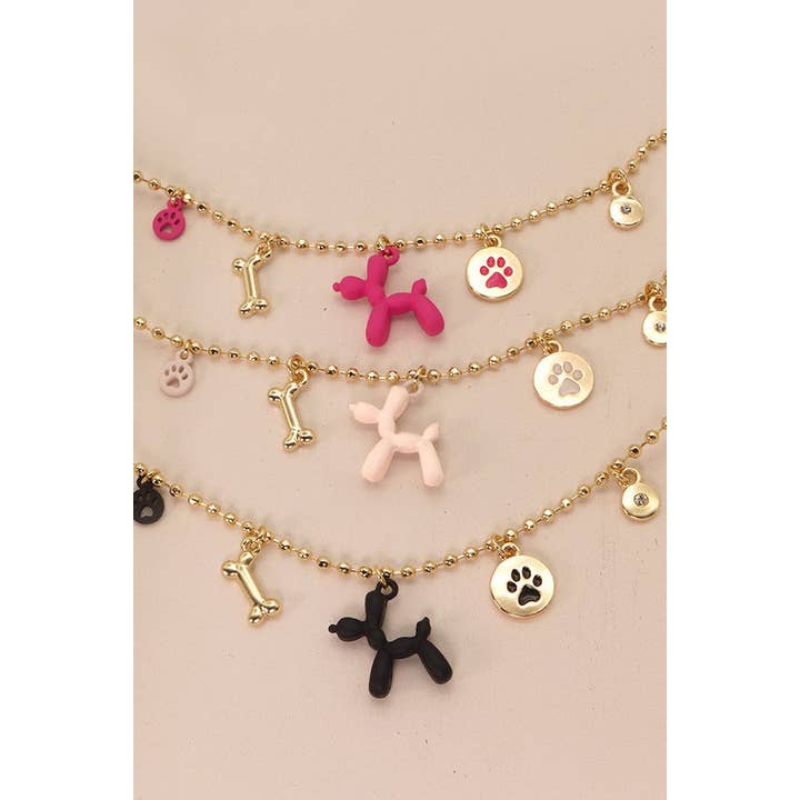 JOSSLYN by wall to wall - Wholesale Pendant/Charm Necklace - PUP PAW CHARM NECKLACE | 51N16074
