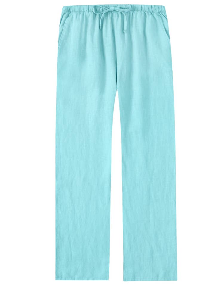 Pantaloni da donna in pigiama Louge in 100% lino Noble Mount per l'estate per la vendita all'ingrosso da parte di Noble Mount