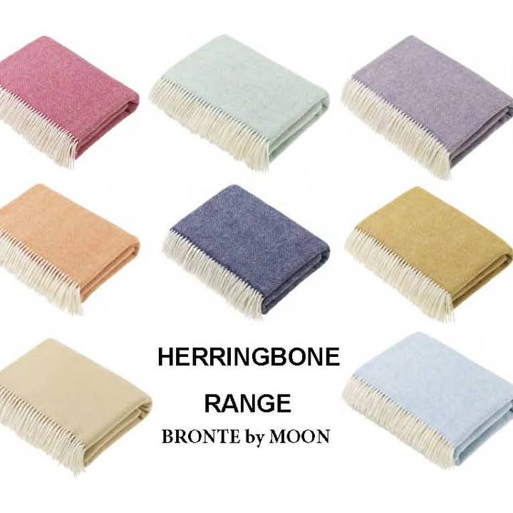 Bronte Moon - Wholesale Throw Blanket - Herringbone - Merino Lambswool Throws - Made in England1