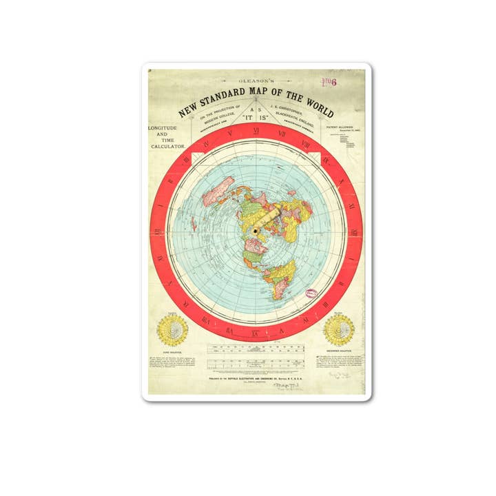 Stick-It Expressions - Wholesale Phone & Laptop Stickers - 3'' Sticker | Gleason's New Standard Map Of The World