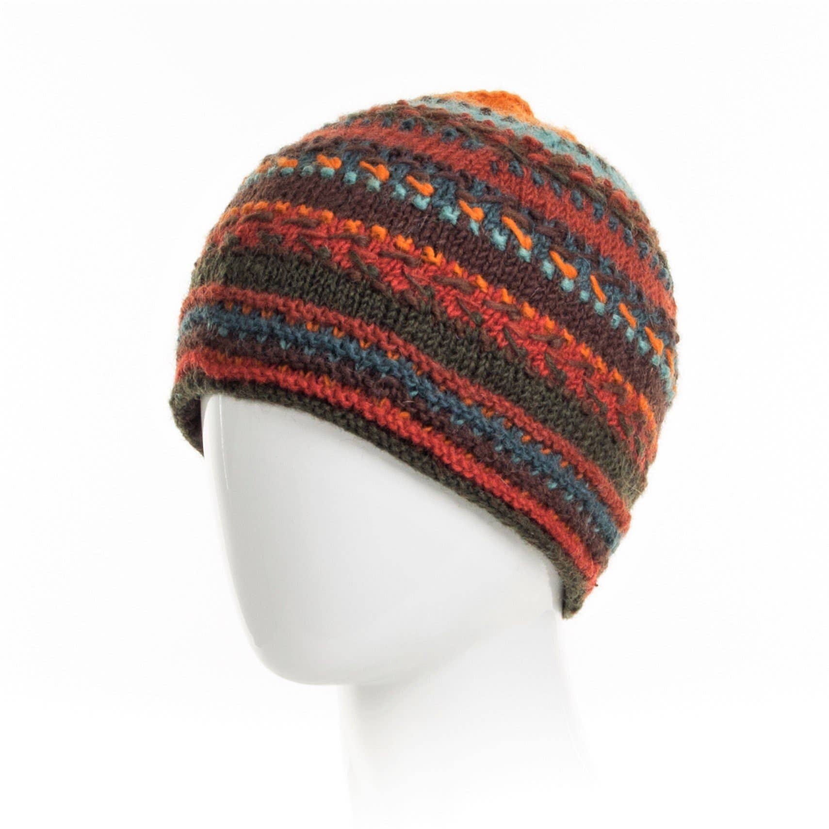 Lost Horizons Canada - Wholesale Beanie - Women's - Navika Wool Beanie Hat with Embroidered Stripes6