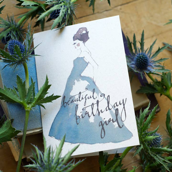 Piger, Piger, Piger - Blå lykønskningskort for engroshandel hos Dippy egg