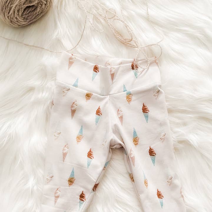 Boho Vintage Ice Cream Yoga Pants for wholesale by Petite Star Rising