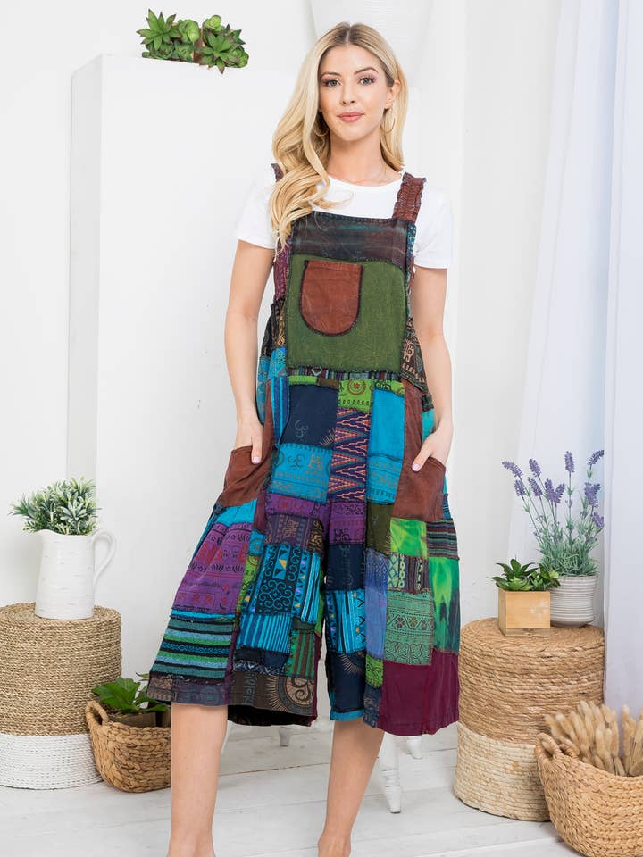 Strampler mit Patchwork-Muster (TH-1625) für den Großhandel von Kathmandu Imports