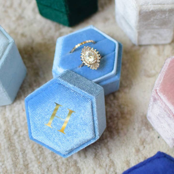 Personalized Velvet Ring Box Monogram, Ring Box for Wedding and other Purchase Wholesale custom ring boxes. Free Returns & Net 60 Terms on Faire trending on Faire.